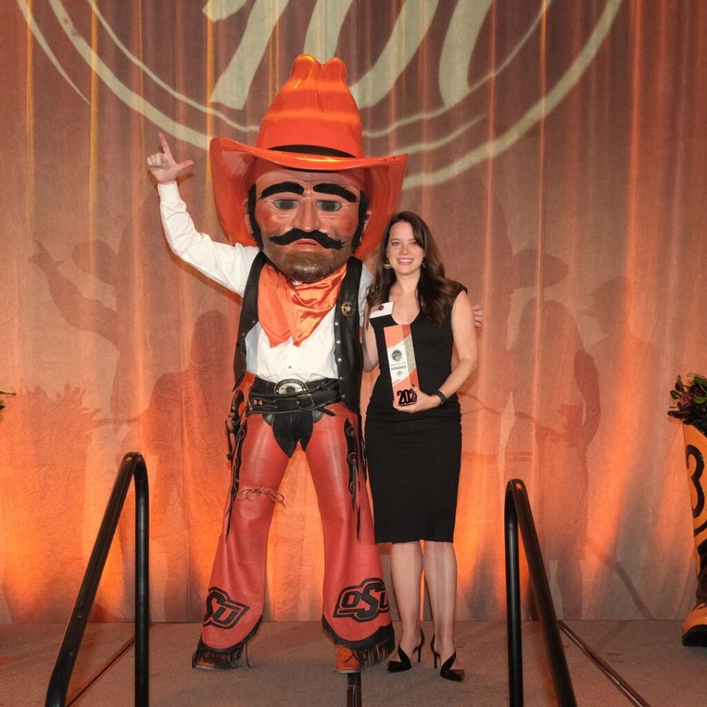 CEO Nicole Morgan accepts the Cowboy100 award