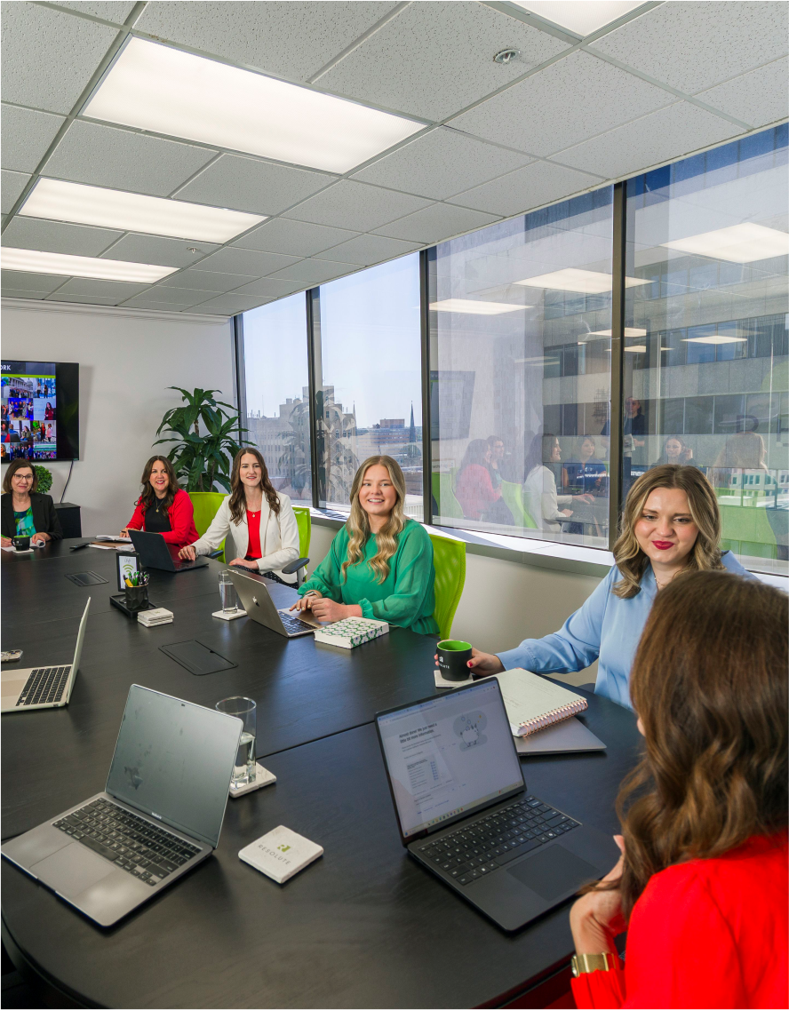Research Strategy Rectangle Bottom 2025 a resolute team meeting to review research findings