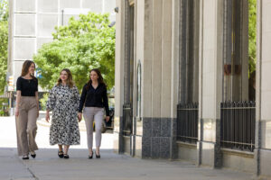 the resolute team walks through downtown tulsa